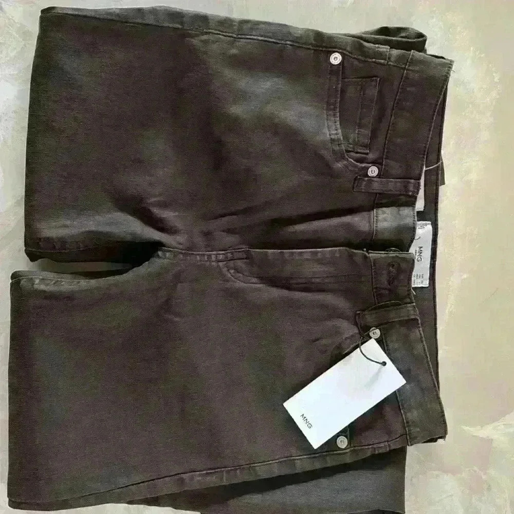 NWT Mango Isa Waxed Coated Skinny Cropped Black Jeans Size 2 - Picture 2 of 5